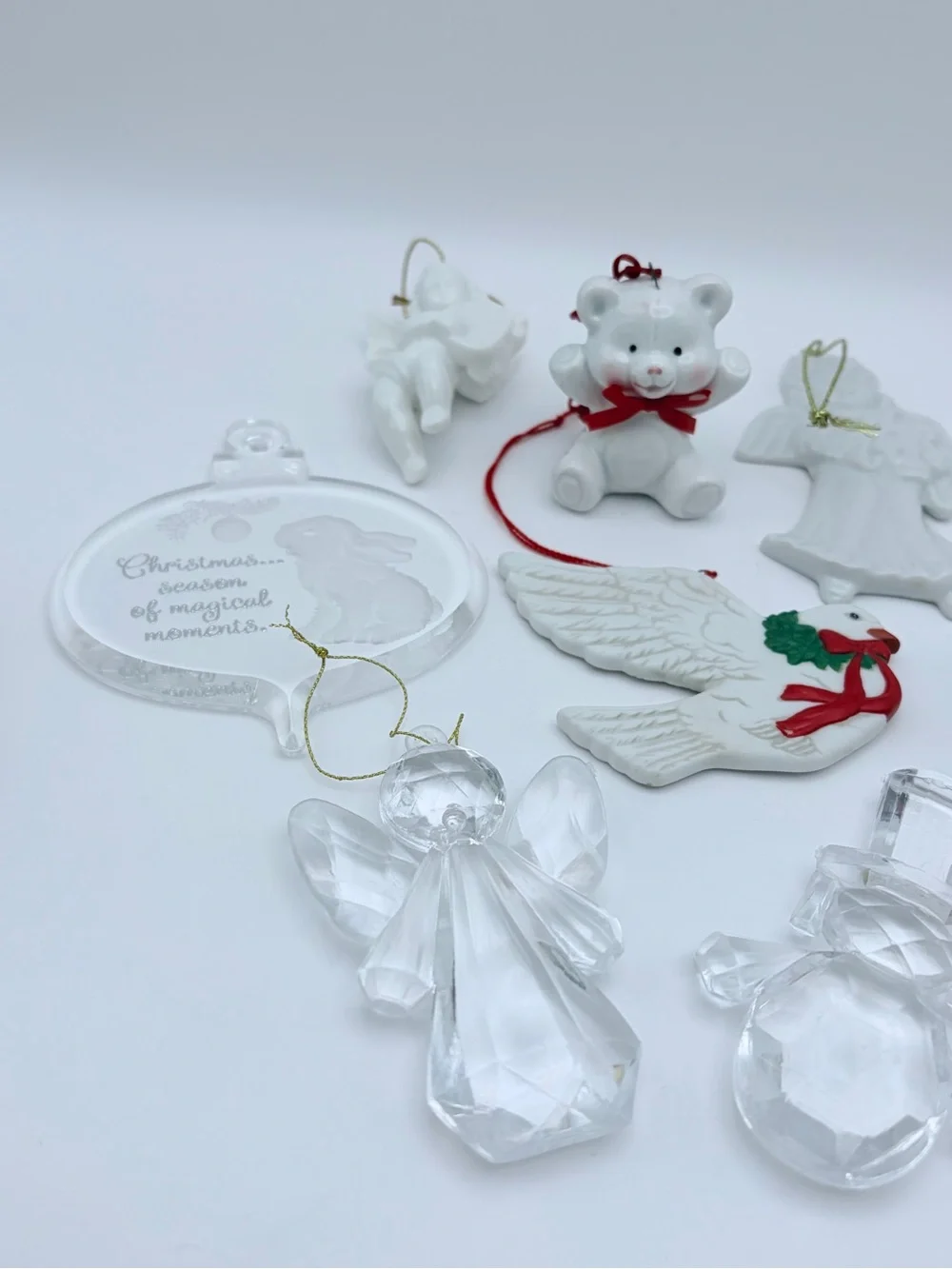 Vintage Assorted Ceramic and Acrylic Christmas Ornaments (See below for details)